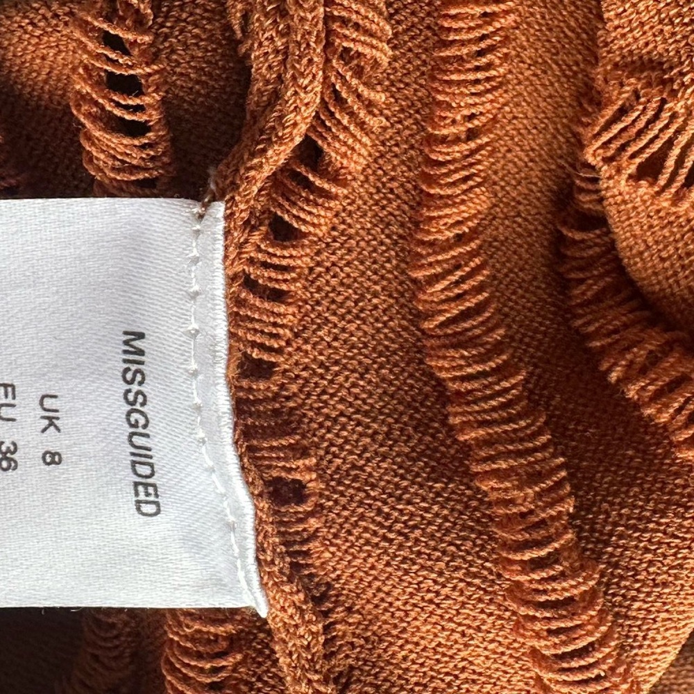 Missguided Rust Ribbed Knit Top - Picture 2 of 2